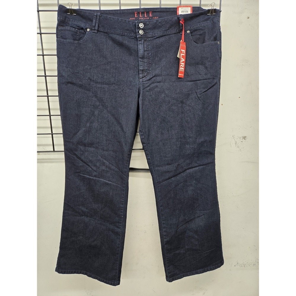 New With Tag Elle Denim Stretch Flare Jean Dark Blue, ‎ Size 24WR